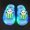 Light Blue, variant on Toddler Light Up Slippers for Girls Flashing LED Slide Sandals Cute Cartoon Strawberry Bunny Mismatched Shoes Non-Slip Shower Pool Beach Indoor Outdoor Wear