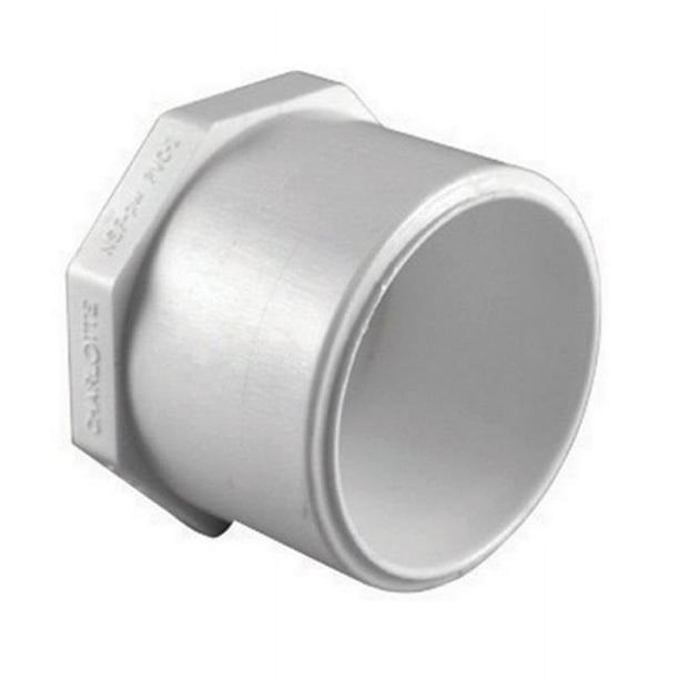 Pipe Fitting, Schedule 40 PVC Plug Spigot, White, 1-In. -PVC 02118 1200HA