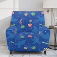 thumbnail image 2 of HELLHERO Side Pocket Design 4 Pieces Reclining Chair Slipcover for Kids, Polyester Spandex Washable Recliner Chair Covers for Living Room, Bigfoot Christmas Candy, 2 of 8