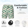 thumbnail image 3 of Daiia Cartoon Crocodile Mens Swim Trunks Swim Shorts Quick Dry Swim Shorts with Mesh Lining Pockets-Large, 3 of 9