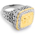 thumbnail image 1 of Two Tone Cable CZ Designer Ring, 1 of 1