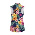 thumbnail image 2 of HUIACONG Sleeveless Golf Shirts with Tropical Floral Pattern, Women's Sleeveless Golf Shirt for Outdoor Tennis Hiking and Sport Activities, 2 of 7