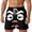 Black, variant on Mens Casual Shorts Funny Cartoon Face Print Short Pants with Drawstring Comfortable Summer Board Shorts for Men Black L