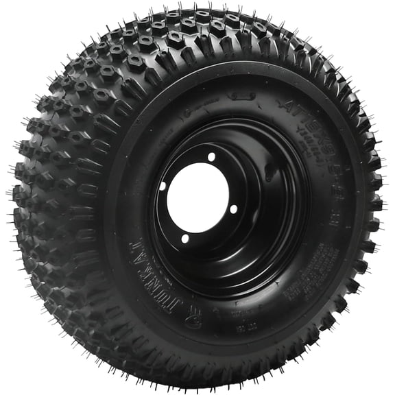Suisuitong 18x9.50-8 Tire & Wheel Assembly, Tubeless 4PR Off-Road ATV Go Kart Golf Cart Drift Trike Quad Tire Mounted on 8" Iron Rim, 4 Lug 110mm Bolt Pattern Replacement Wheel (2 Pack)