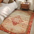 thumbnail image 4 of 3'x5' Area Rugs, Red Beige Indoor Outdoor Area Rug for Living Room Bedroom, Vintage Boho Ethnic Geometric Abstract Art Washable Bathroom Rugs Kitchen Floor Carpet Mats Home Decor Aesthetic, 4 of 8