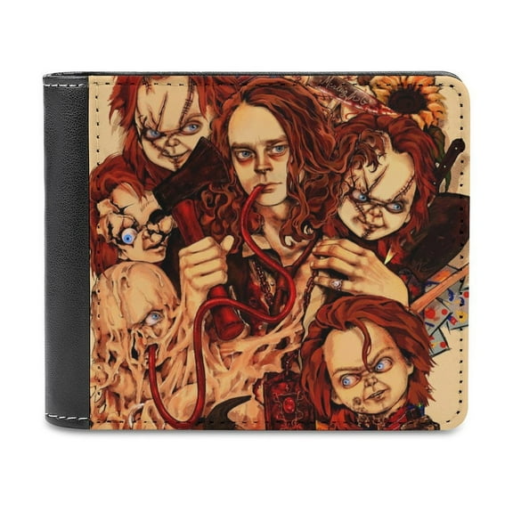 Childs Play Chucky PU Leather Wallet With Card Slots Bifold Wallet Money Organizers Holder Gift For Men And Women