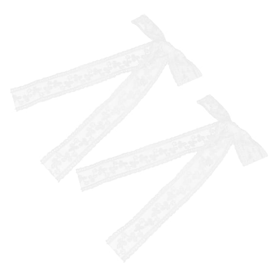 BESTYASH 2-Pack White Lace Hair Bow Clips for Women, Stylish and Comfortable All-Day Wear Accessories
