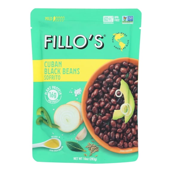 Fillo's Beans - Cuban Black Beans - Case of 6 - 10 oz.