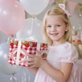 thumbnail image 3 of Strawberry 1st Birthday Wrapping Paper Roll for Baby Girl, Red White Strawberry Lace, Sweet One Design, for Baby Shower, Valentines, Mini Roll 17 in x 16.4 Ft, 3 of 14
