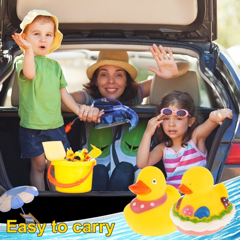 25PCS Rubber Ducks Bath Toy Cute Float Duck Toys Squeeze Baby Bath