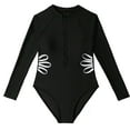 thumbnail image 2 of NAISIBABY Girls Rash Guard Swimsuit, Zipper Floral Hollow Out Long Sleeve Beach Holiday One-Piece Bathing Suits Black 10T, 2 of 5