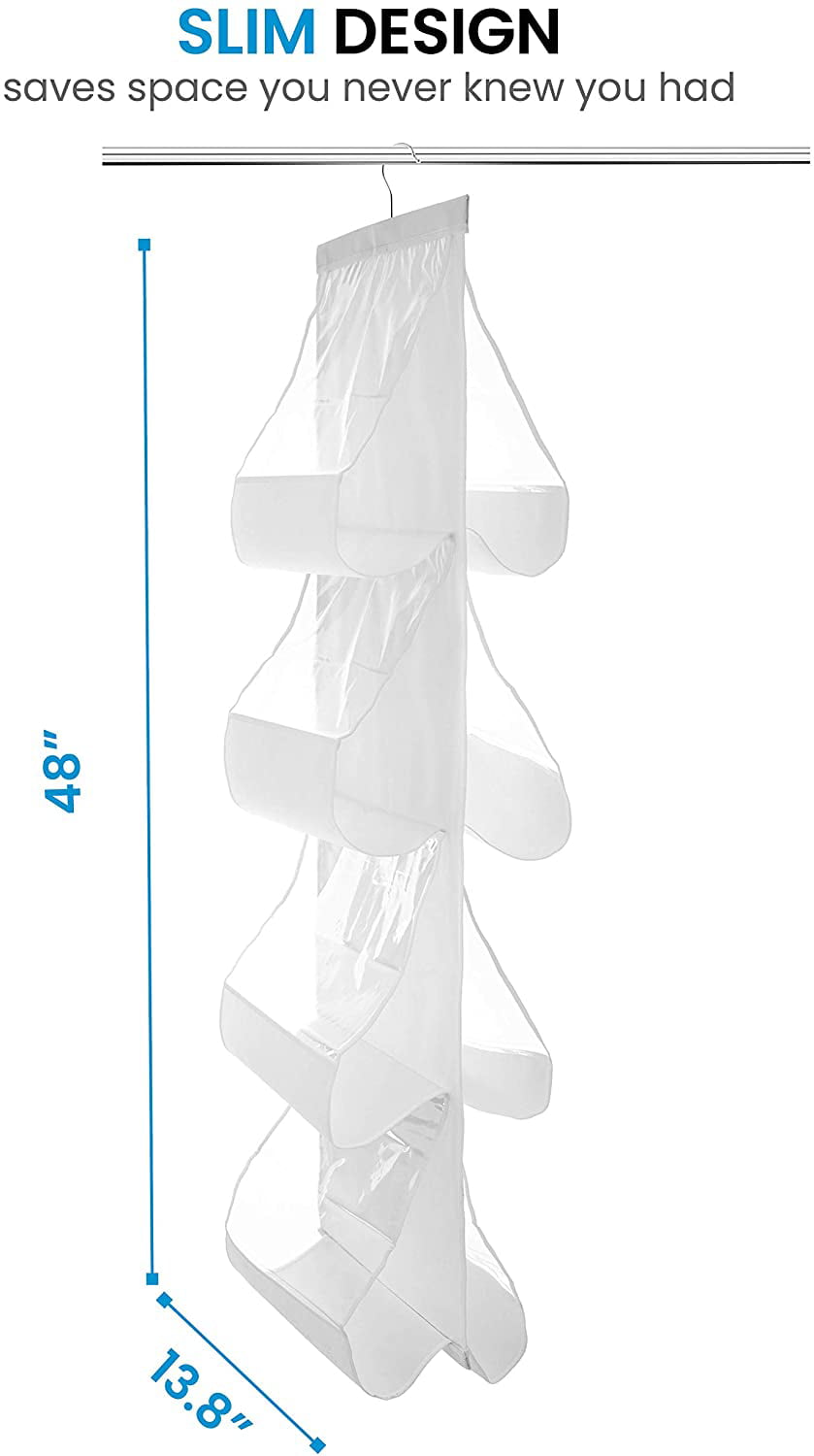 48 H. 8 Pocket White Nonwoven Hanging Purse Organizer - 30 wide