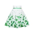 thumbnail image 5 of Girls Dress Green St Patrick Four Leaf Clover Bow Tie Summer Sleeveless 7 Years, 5 of 7