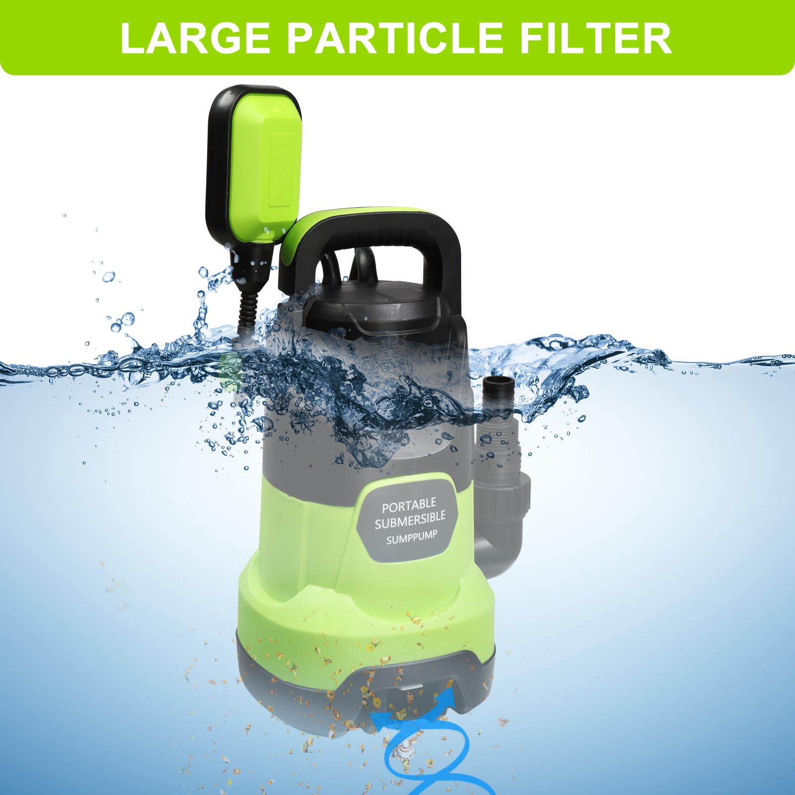 BaytoCare Sump Pump, 3500 GPH 1HP Submersible Clean/Dirty Water Pump