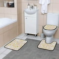 thumbnail image 4 of 4 Pcs Pink and Yellow Polka Dots Bathroom Shower Curtain Set with 12 Hooks Bath Mat Toilet Lid Cover, 4 of 8
