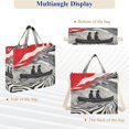 thumbnail image 6 of FORMRS Womens Corduroy Tote Bag Crossbody Shoulder Handbag with Pocket, Black Illusionary Boat, 6 of 7