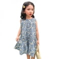 thumbnail image 5 of Baozhu Jlong Summer Sleeveless Seaside Beach Dresses Children Flower Holiday Party Dress Kids Girls Floral Print Dress 3-8 Years, 5 of 5
