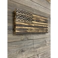 thumbnail image 4 of Rustic Small Handmade Natural Finish Wooden American Flag Indoor Outdoor Wall Art, 4 of 6