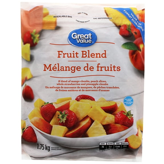 Great Value Peach, Strawberry and Tropical Fruit Blend, 1.75 kg