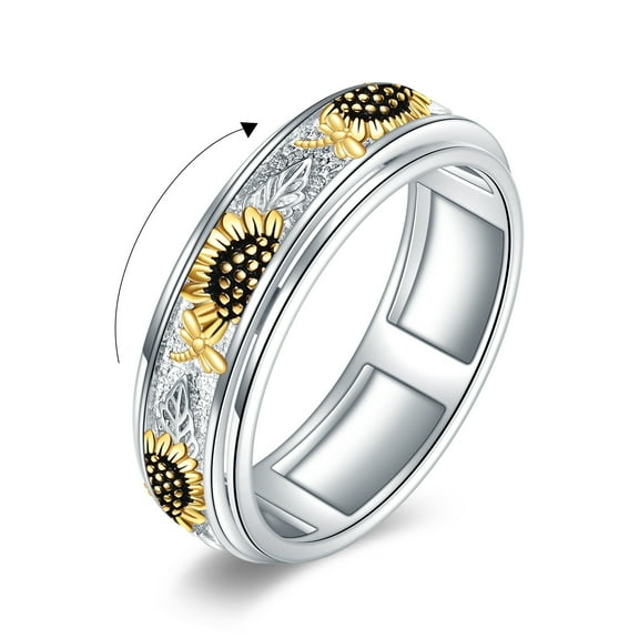 Dragonfly Anxiety Rings Sterling Silver Dragonfly Spinner Spinning Fidget Rings for Women Relieve Stress Gift