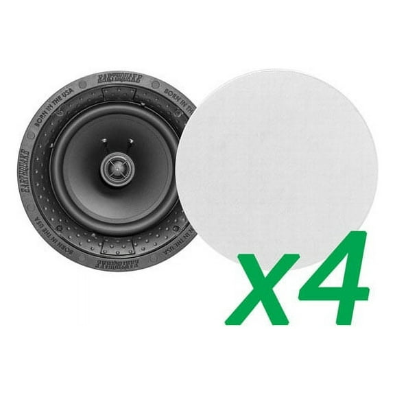 NEW Earthquake Sound 4-Pairs R800 8" In Ceiling Speakers w/ Magnetic Paintable Grill