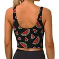 thumbnail image 3 of Fotbe Watermelon Pattern Womens' Sports Bra Longline Wirefree Padded with Medium Support Sports Moisture-Wicking Workou Vest,Tank Top-XX-Large, 3 of 9