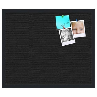 24x20 Inch Cork Bulletin Board. This Decorative Framed Pin Board Comes with Solid Black Design and a Black Frame. Ideal for Home Office Decor or Message Board (-622)