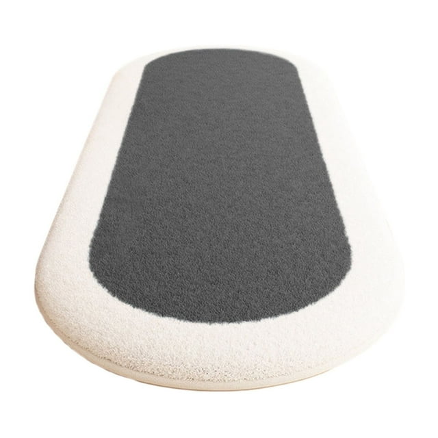 Bwiyojiz 31.5x15.7" Rugs & Mats Soft Bedroom Shaggys for Oval Room Carpet Living Runner Comfortable Water Absorption Non Slip Thick Machine Washable Rug Home Bedroom, Nylon,Spandex, Black