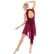 thumbnail image 4 of Vestido de gimnasia para mujer, Ballet, baile lírico, Swing, cuello Halter lírico, espalda descubierta, lentejuelas brillantes, leotardo de malla alto y bajo, 4 of 5