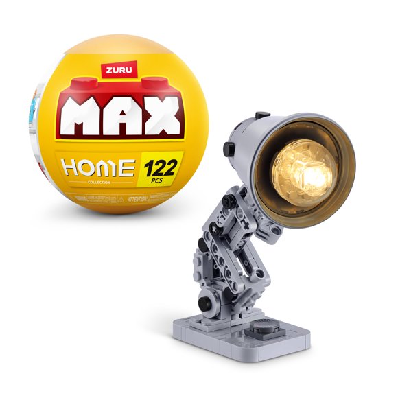 MAX Build More Premium Home Collection (Lamp) by ZURU – Novelty Unboxing Toy & Building Brick Collectible Minis with up to 181 Pieces, Designs to Build & Display, Ages 8+, Kids, Teens & Adults