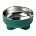 thumbnail image 3 of Tazón para perros de gato Tazón de alimentos de agua multiusos fáciles de limpiar acero inoxidable portátil moderno comedero para comer alimentador de Verde, 3 of 8