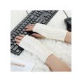 thumbnail image 5 of INSPIRE CHIC Unisex Stretchy Elastic Thumbhole Knitted Fingerless Gloves White One Size, 5 of 6
