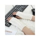 thumbnail image 5 of Guantes sin dedos de punto elástico unisex INSPIRE CHIC blancos talla única, 5 of 6