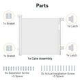 thumbnail image 4 of Retractable Mesh Baby Gate, Safety Gates for Stairs Doorway, 33''Tall Extends to 55''Wide, White, 4 of 9