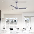 thumbnail image 5 of Matthews Fan Company AK-BN-BW-72 Alessandra 72” Brushed Nickel Ceiling Fan with 3 Barn Wood Blades, Remote Control, Indoor/Outdoor Wet Rated, 5 of 6