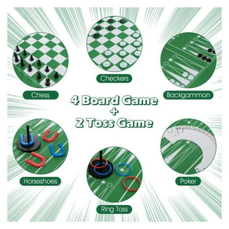 12-in-1 Combo Game Table Set - Foosball, Air Hockey, Pool, Chess & Ping Pong - Multi-Game Center for Family Fun - Space Saving, Durable MDF Construction