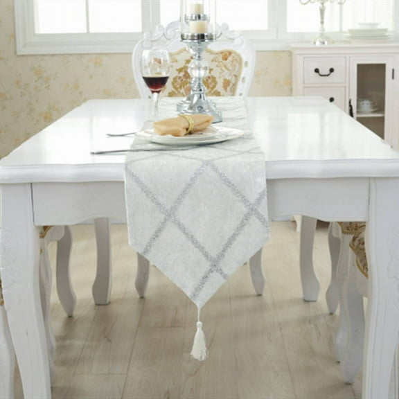 AUQ Table Runners,Non-Toxic Table Decor,Fade-Resistant Table Cloth,White