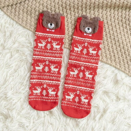 

EUHDSSDE Winter Women Christmas Elk Print Socks Lovely Warm s Sock