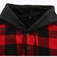 thumbnail image 6 of LNZGNM Fleece Jacket Men Sherpa Lined Thermal Plaid Shirt Jackets Button Thick Plaid Jackets Coat Winter Coats with Pocket, Red L, 6 of 7