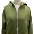 thumbnail image 6 of Solid Color Women Jacket with Hood Women's Plush-lined Hoodie Jacket with Zipper Closure Pockets Elastic Cuffs Solid Color Coat Women Hoodie Jacket, 6 of 7