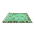 thumbnail image 2 of Ahgly Company Machine Washable Indoor Square Oriental Turquoise Blue Traditional Area Rugs, 8' Square, 2 of 4