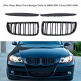 thumbnail image 2 of Yeacher 2Pcs Gloss Black Front Hood Kidney Grille Racing Grille Replacement for E90 4 Door 2005-2008, 2 of 7