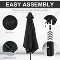 thumbnail image 4 of Outsunny Parasol de Patio Rond en Aluminium de 8,5 Pieds Noir, 4 of 10