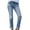Light Blue, variant on XFLWAM Women's Destroyed Raw Hem Jeans Stretchy Ripped Distressed Straight Leg Boyfriend Skinny Denim Pants Light Blue S