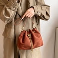 thumbnail image 7 of Hsqqdc Soft Suede Drawstring Bucket Crossbody Bag for Women, Casual Shoulder Handbag Purse, 7 of 7