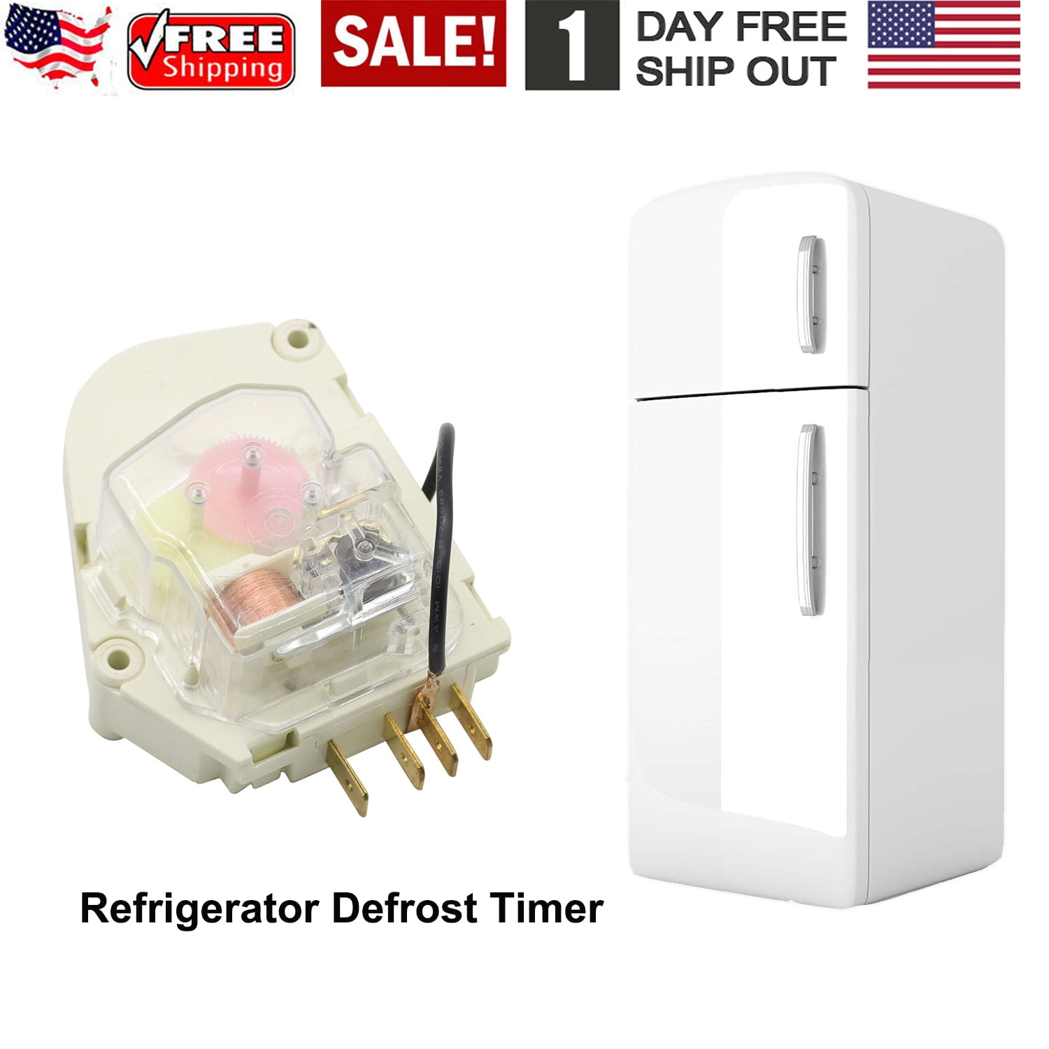 W10822278 AP5985208 PS11723171 Refrigerator Defrost Timer 8hr 20min 1