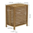 thumbnail image 2 of Household Essentials Bamboo Laundry Hamper, Slated Hamper with Natural Cotton Bag, Removable Bag and Foldable Frame, Chic and Environmentally Friendly, 2 of 9