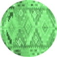 thumbnail image 1 of Ahgly Company Indoor Round Southwestern Emerald Green Country Area Rugs, 3' Round, 1 of 4