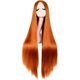 thumbnail image 3 of 32 inch 80 cm long pink cosplay wig for women straight synthetic hair full wig middle part - orange, 3 of 3