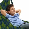 thumbnail image 1 of Wave Lounger Chair Bag, Abstract Chevron Zigzag Inspired Geometric Motif Depiction in Vibrant Colors, High Capacity Storage with Handle Container, Lounger Size, Indigo Apple Green, by Ambesonne, 1 of 5
